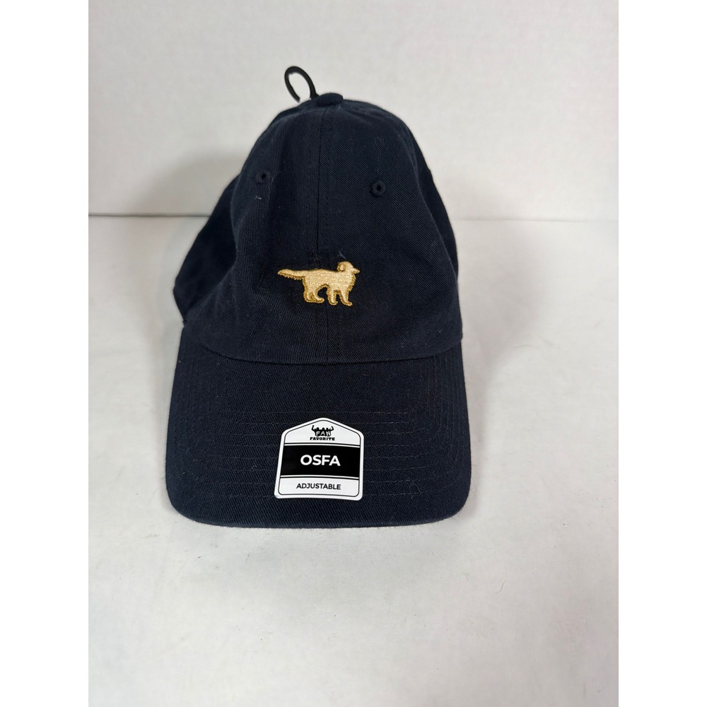 Fan Favorite Navy Blue Golden Retriever Dog Embroidered Adjustable Baseball Hat